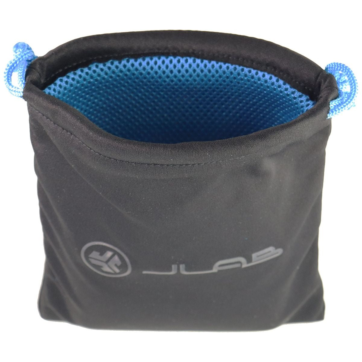 JLAB Replacement OEM Drawstring Carry Pouch for Headphones & More - Black/Blue Portable Audio & Headphones - Replacement Parts & Tools JLAB    - Simple Cell Bulk Wholesale Pricing - USA Seller