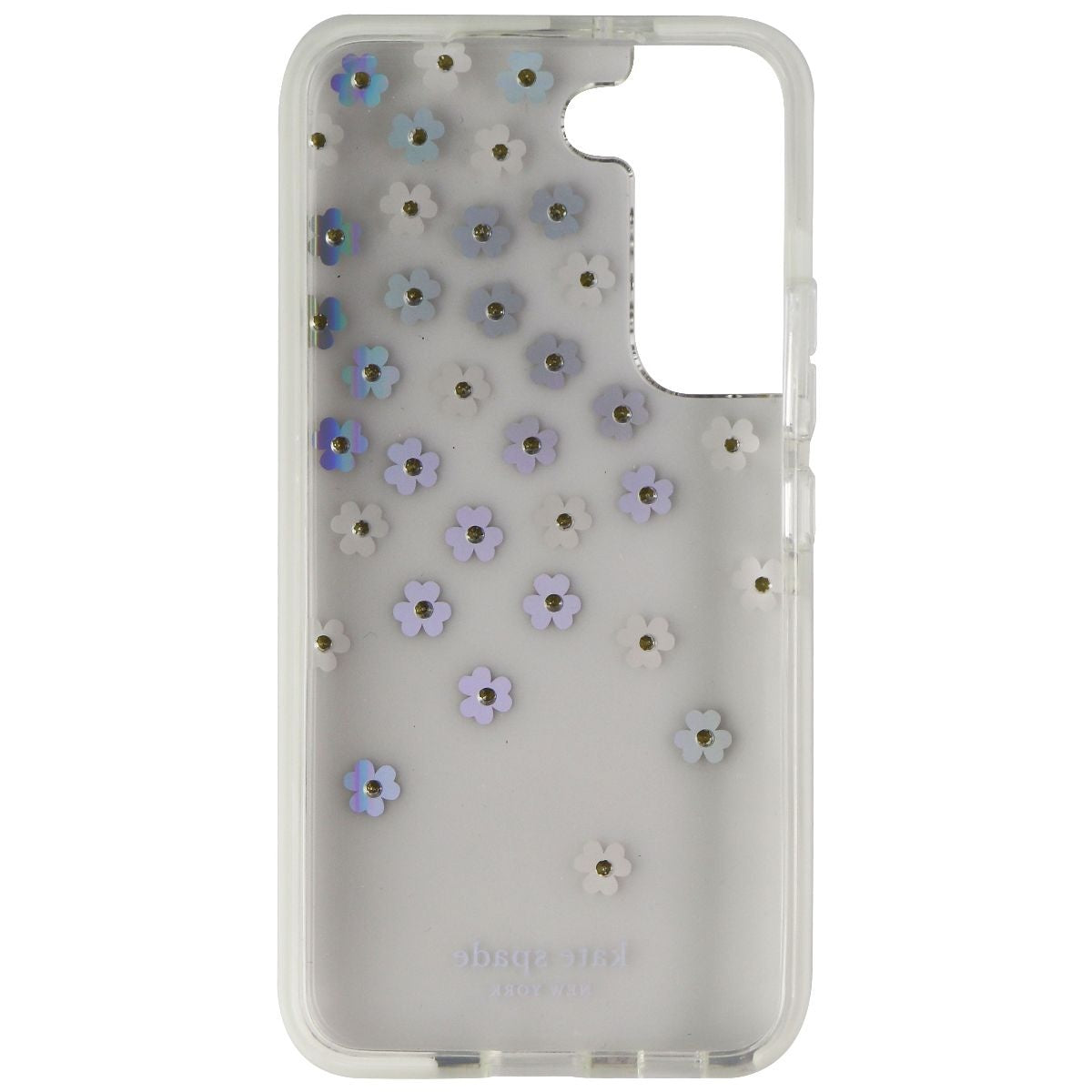 Kate Spade Defensive Hardshell Case for Galaxy S22 - Iridescent Scattered Flower Cell Phone - Cases, Covers & Skins Kate Spade - Simple Cell Bulk Wholesale Pricing - USA Seller