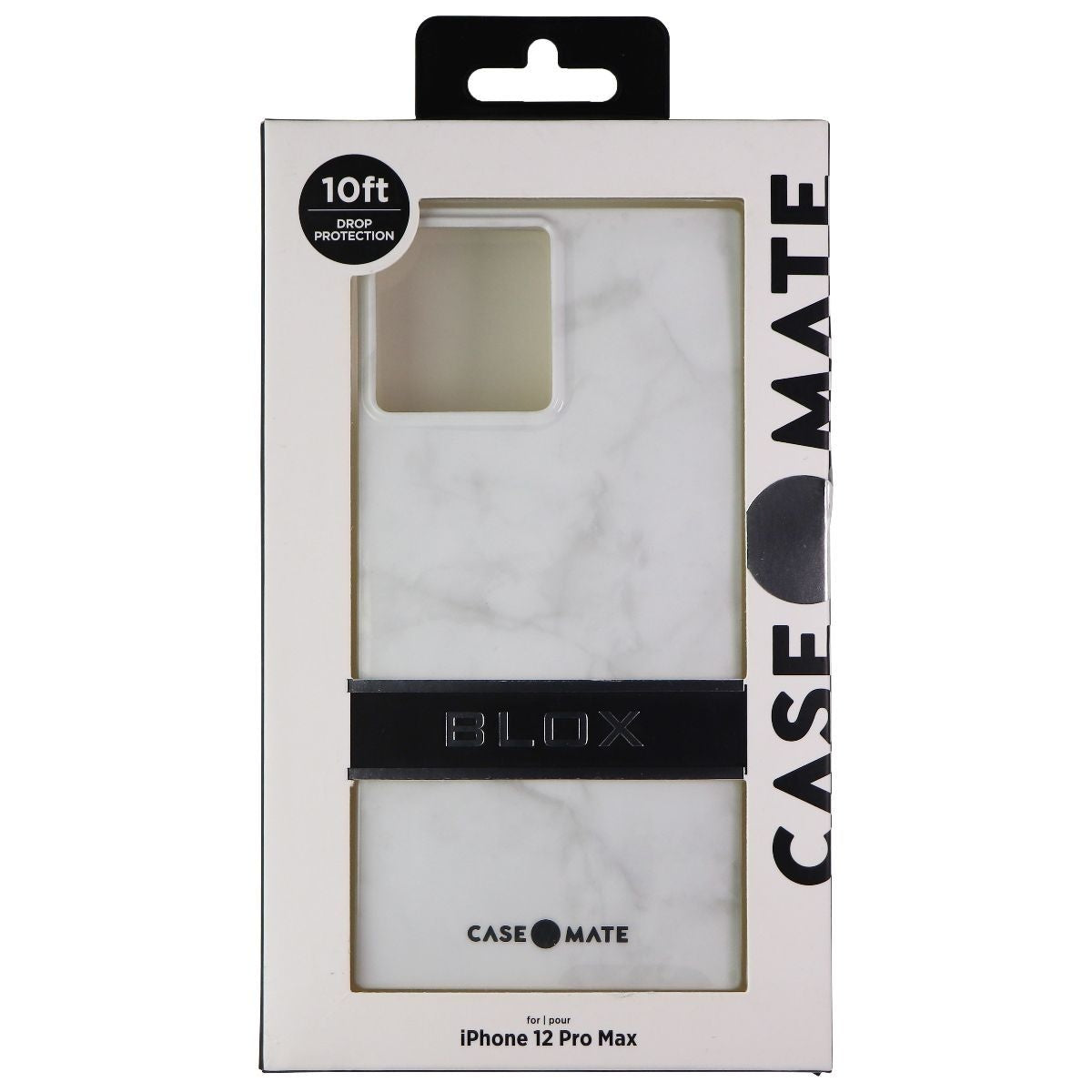 Case-Mate BLOX Series Rectangular Case for iPhone 12 Pro Max - White Marble Cell Phone - Cases, Covers & Skins Case-Mate    - Simple Cell Bulk Wholesale Pricing - USA Seller