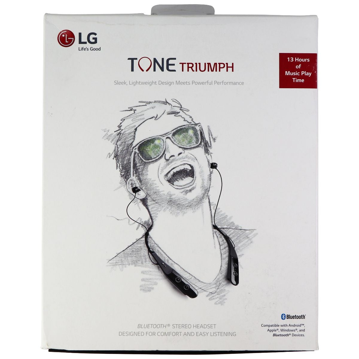 LG Tone Triumph HBS-510 Series Wireless Bluetooth Neckband Headset - Black Portable Audio - Headphones LG - Simple Cell Bulk Wholesale Pricing - USA Seller