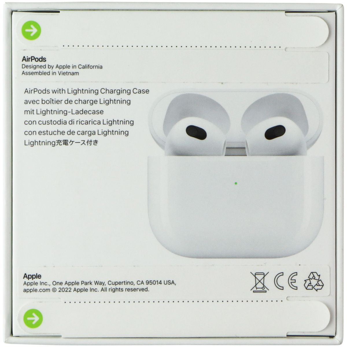 Apple AirPods (3rd Generation) Wireless Earbuds with Lightning 8-Pin Case Portable Audio - Headphones Apple    - Simple Cell Bulk Wholesale Pricing - USA Seller