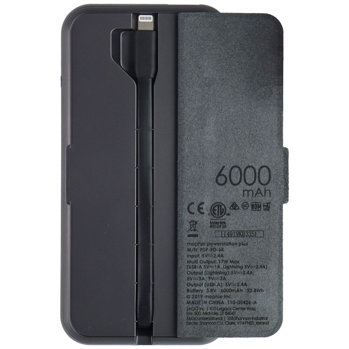 Mophie PowerStation Plus 6,000mAh Portable Battery with Lightning 8-Pin - Black Cell Phone - Chargers & Cradles Mophie - Simple Cell Bulk Wholesale Pricing - USA Seller