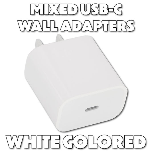 Generic/Mixed USB-C Wall Charging Adapters (Single USB-C Port) - White