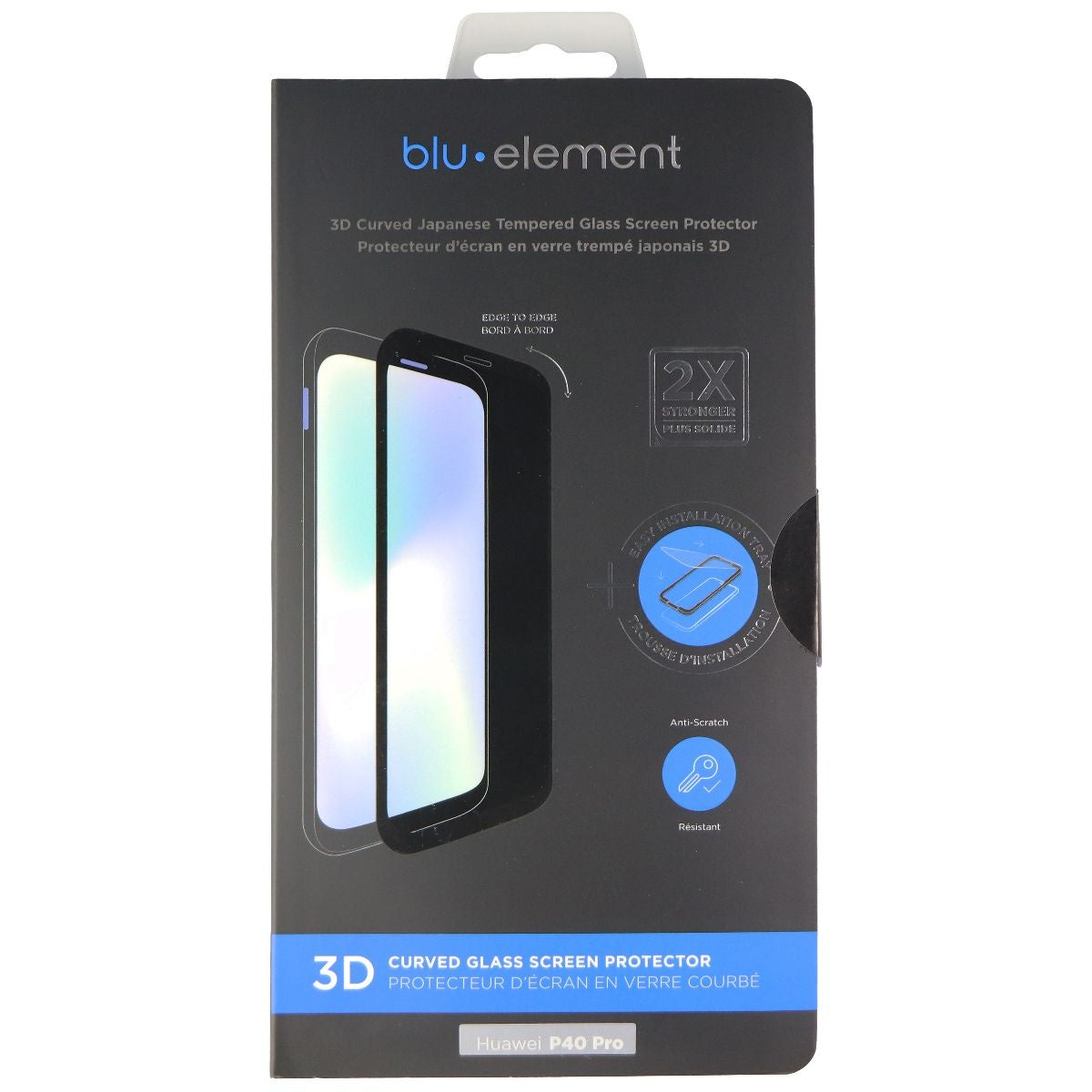 Blu Element 3D Curved Glass Screen Protector for Huawei P40 Pro - Clear Cell Phone - Screen Protectors Blu Element - Simple Cell Bulk Wholesale Pricing - USA Seller