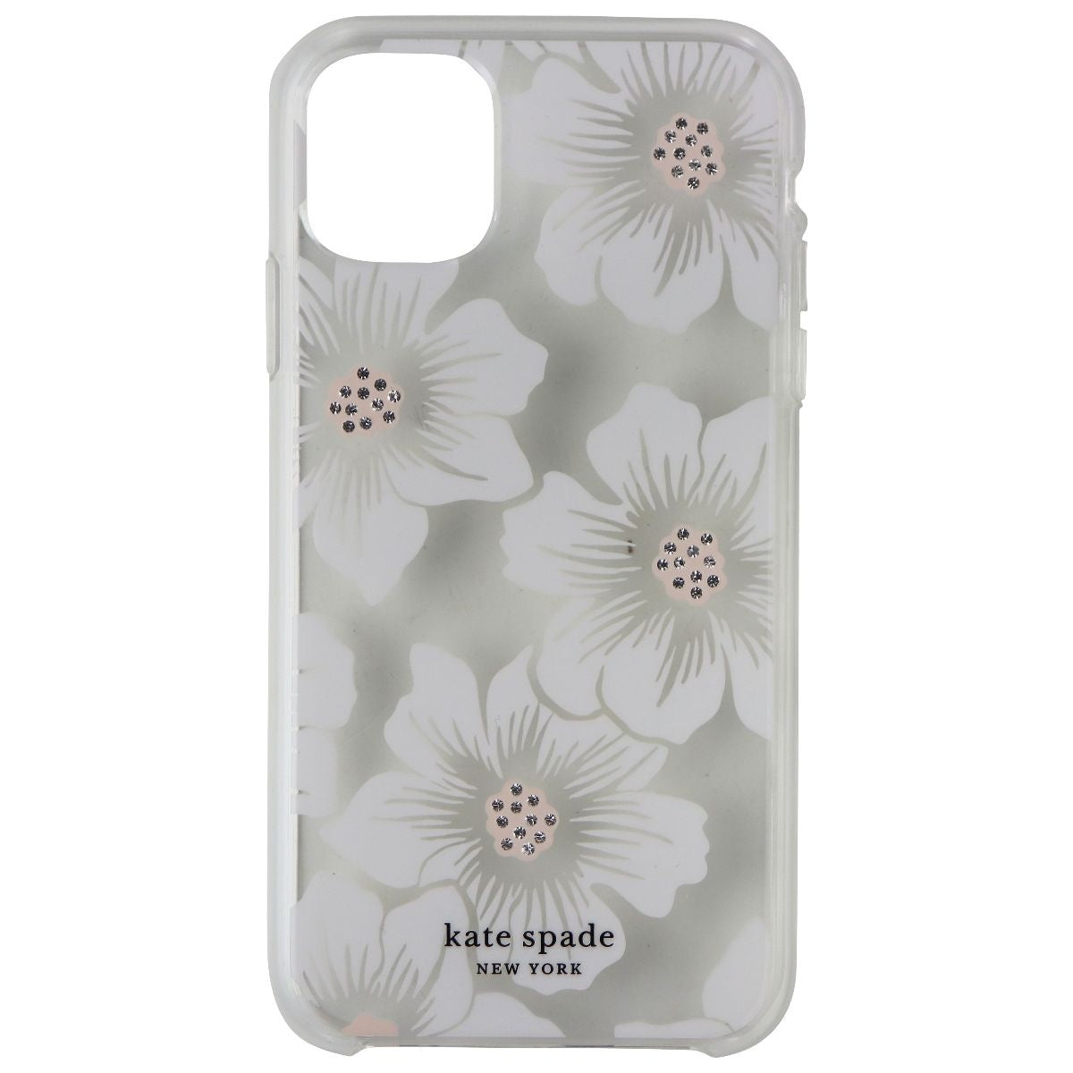 Kate Spade Hardshell Case for Apple iPhone 11 - White Hollyhock/Clear Cell Phone - Cases, Covers & Skins Kate Spade - Simple Cell Bulk Wholesale Pricing - USA Seller