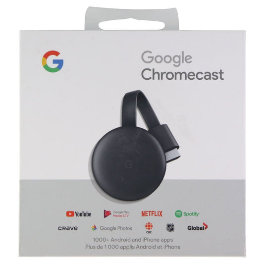 Google Chromecast Streaming Media Player - Charcoal (GA00439-CA) TV, Video & Audio Accessories - Other TV, Video & Audio Accs Google    - Simple Cell Bulk Wholesale Pricing - USA Seller