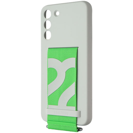 Samsung Silicone Cover with Strap for Samsung Galaxy S22+ (Plus) - White / Green Cell Phone - Cases, Covers & Skins Samsung - Simple Cell Bulk Wholesale Pricing - USA Seller