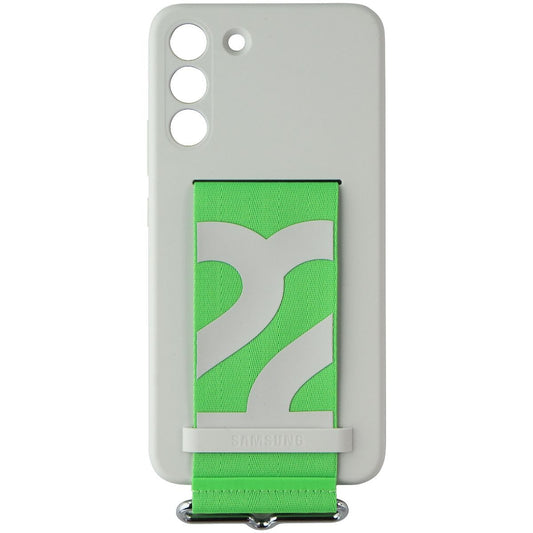Samsung Silicone Cover with Strap for Samsung Galaxy S22+ (Plus) - White / Green Cell Phone - Cases, Covers & Skins Samsung - Simple Cell Bulk Wholesale Pricing - USA Seller