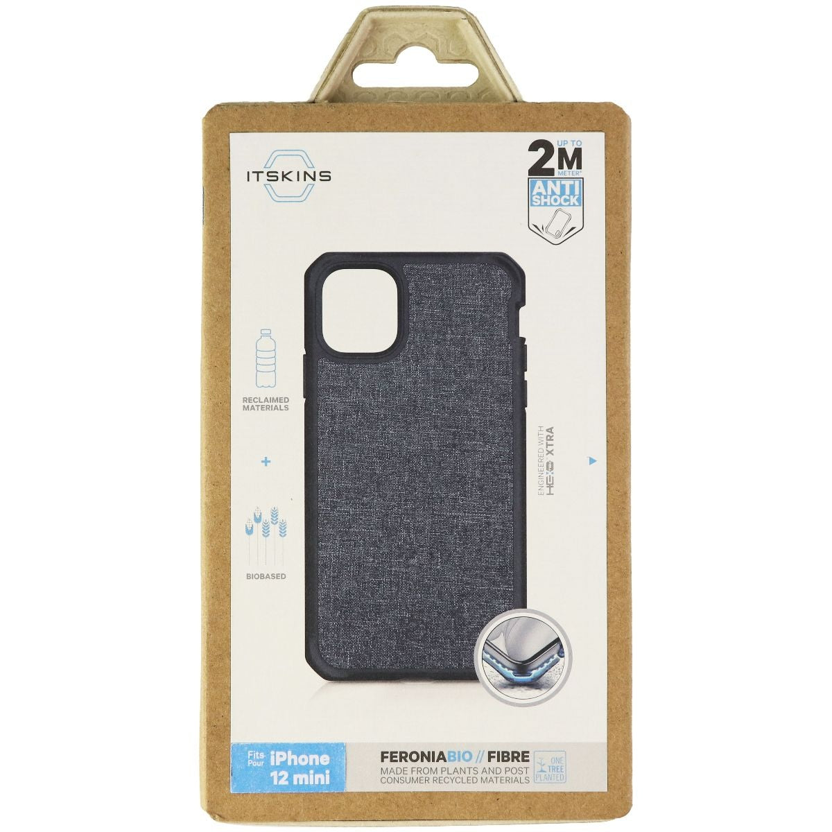 ITSKINS Feroniabio Fibre Protective Case for Apple iPhone 12 Mini - Black Cell Phone - Cases, Covers & Skins ITSKINS    - Simple Cell Bulk Wholesale Pricing - USA Seller
