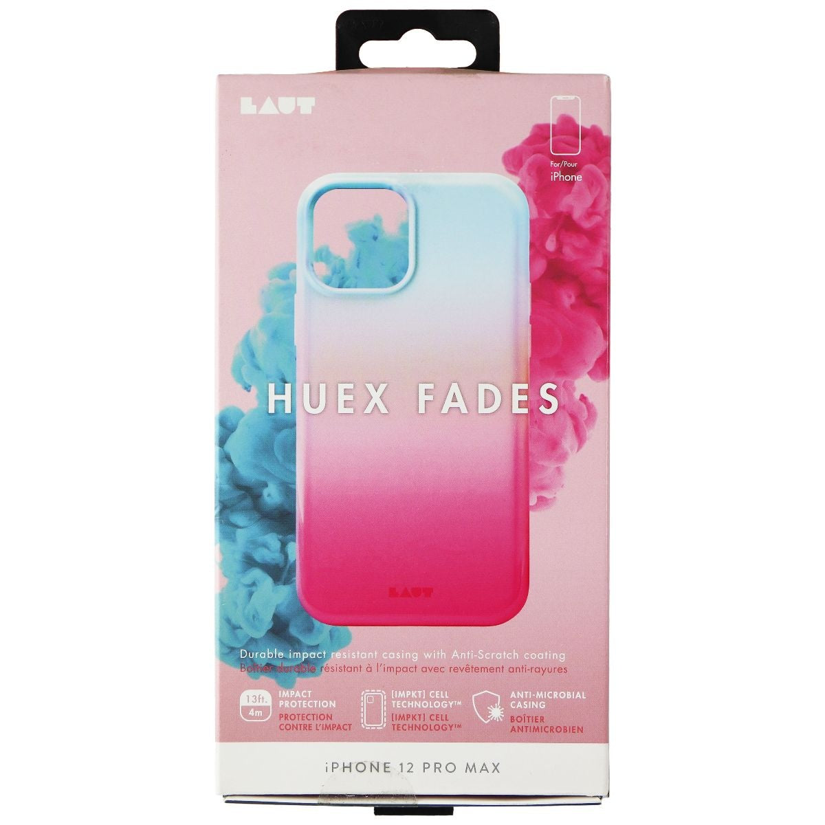 LAUT Huex Fades Impact Case for Apple iPhone 12 Pro Max - Summer Blue/Pink Cell Phone - Cases, Covers & Skins Laut - Simple Cell Bulk Wholesale Pricing - USA Seller