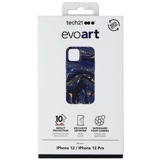 Tech21 EvoArt Series Case for Apple iPhone 12 and iPhone 12 Pro - Blue Marbling Cell Phone - Cases, Covers & Skins Tech21    - Simple Cell Bulk Wholesale Pricing - USA Seller