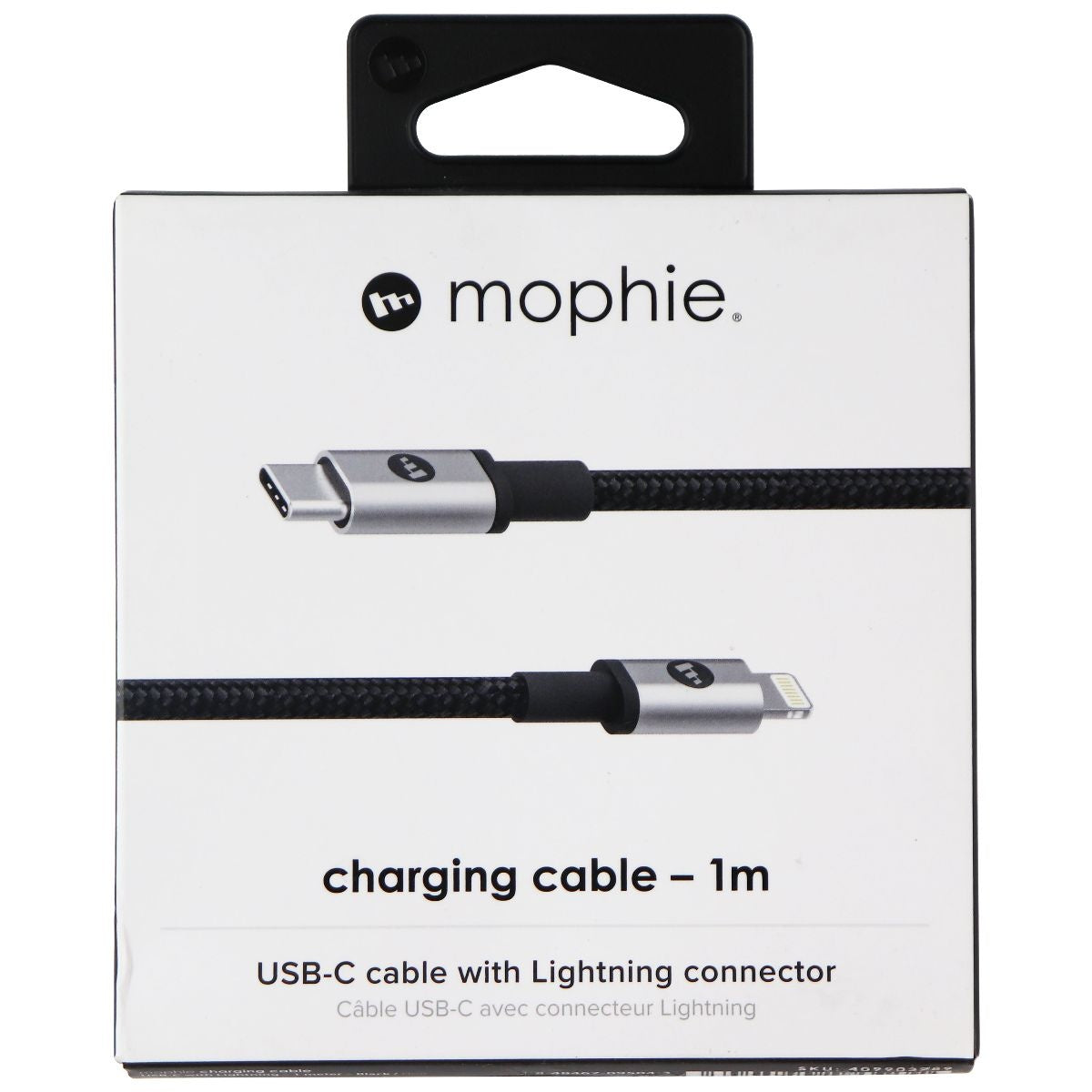 Mophie (3-Ft) Braided USB-C to Lightning 8-Pin Charge/Sync Cable - Black/Silver Cell Phone - Cables & Adapters Mophie - Simple Cell Bulk Wholesale Pricing - USA Seller