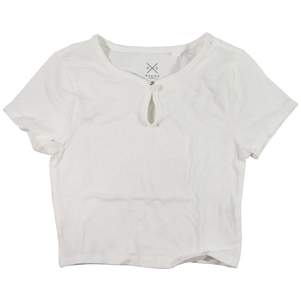 Pacsun Basic Tee with Single-Button Neck for Women - White (Size: XS) Other Sporting Goods PacSun - Simple Cell Bulk Wholesale Pricing - USA Seller