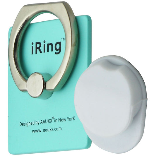 Ring Premium Kickstand Ring Hook and Universal Phone Mount - Teal/White Cell Phone - Mounts & Holders Ring    - Simple Cell Bulk Wholesale Pricing - USA Seller