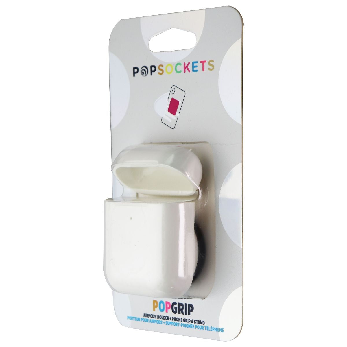 PopSockets PopGrip Swappable Grip and AirPods (1st Gen) Holder - White Cell Phone - Mounts & Holders PopSockets - Simple Cell Bulk Wholesale Pricing - USA Seller