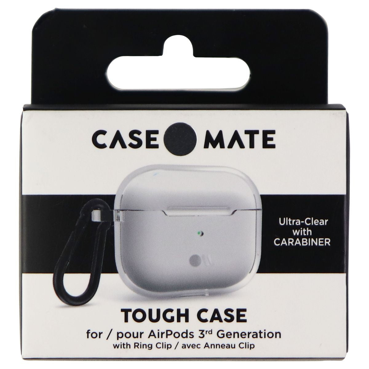 Case-Mate Tough Case with Black Carabiner for Apple AirPods (3rd Gen) - Clear iPod, Audio Player Accessories - Cases, Covers & Skins Case-Mate    - Simple Cell Bulk Wholesale Pricing - USA Seller
