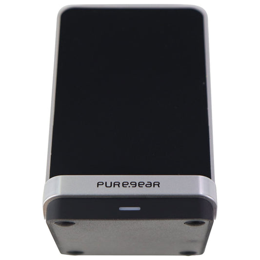 PureGear 15-Watt Fast Wireless Charging Stand for Qi Smartphones - Black/Silver