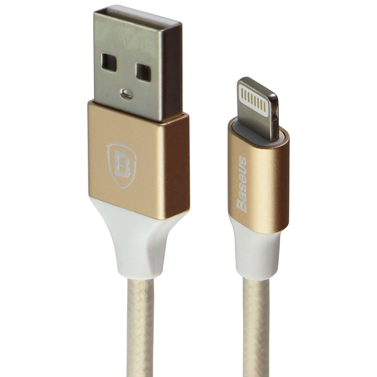 Baseus 3.3-foot/1m Nylon TPE Shielded 8-Pin to USB Charge and Sync Cable - Gold Cell Phone - Cables & Adapters Baseus - Simple Cell Bulk Wholesale Pricing - USA Seller