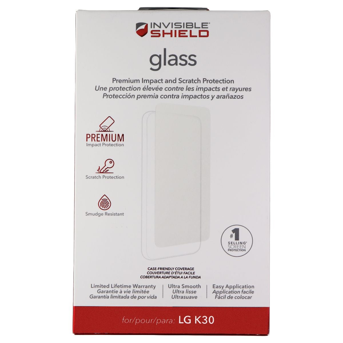 ZAGG Invisible Shield (Glass) Tempered Glass Screen Protector for LG K30 - Clear Cell Phone - Screen Protectors Zagg - Simple Cell Bulk Wholesale Pricing - USA Seller