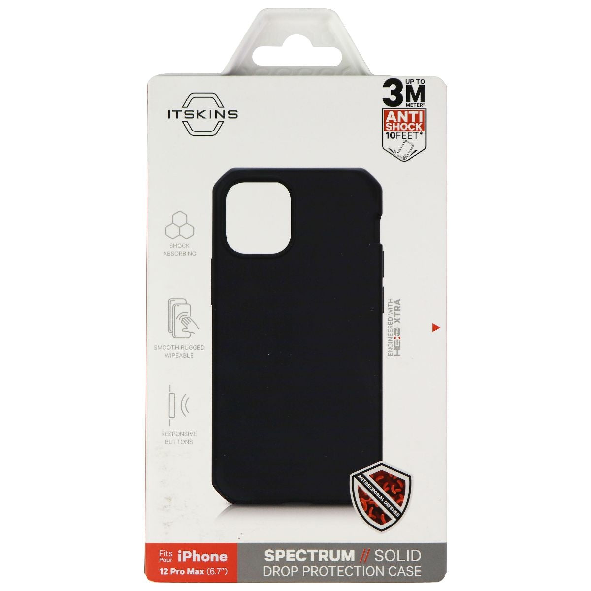 ITSKINS Spectrum Solid Series Case for Apple iPhone 12 Pro Max - Plain Black Cell Phone - Cases, Covers & Skins ITSKINS    - Simple Cell Bulk Wholesale Pricing - USA Seller