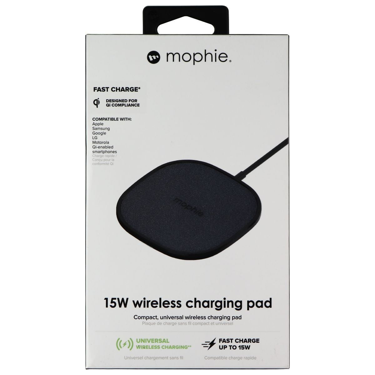 Mophie 15W Universal Wireless Charge Pad - Black (401305902) Cell Phone - Chargers & Cradles Mophie - Simple Cell Bulk Wholesale Pricing - USA Seller