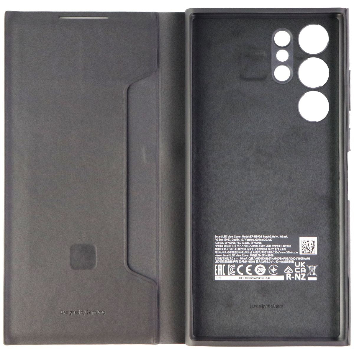Samsung Smart LED View Cover for Galaxy S22 Ultra - Black Cell Phone - Cases, Covers & Skins Samsung - Simple Cell Bulk Wholesale Pricing - USA Seller