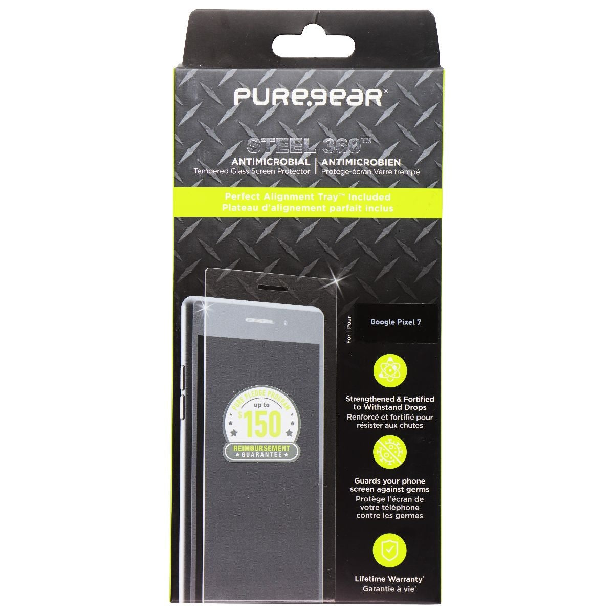 PureGear Steel 360 Screen Protector for Google Pixel 7 - Clear Cell Phone - Screen Protectors PureGear    - Simple Cell Bulk Wholesale Pricing - USA Seller