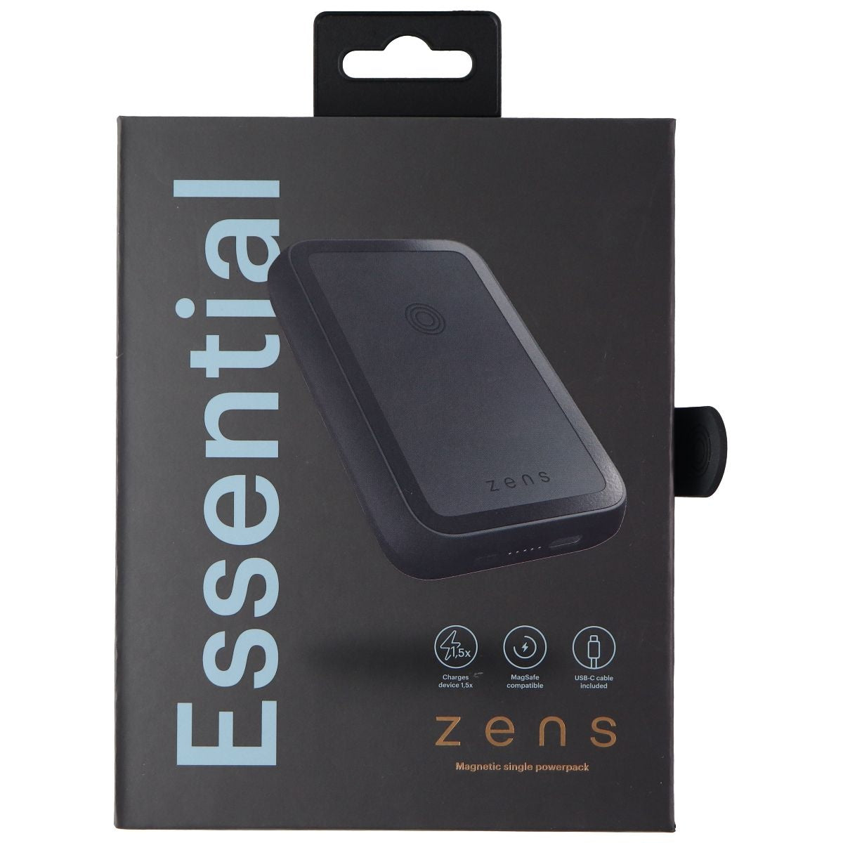 Zens Essential 4,000mAh USB Power Bank with MagSafe - Black Cell Phone - Chargers & Cradles ZENS    - Simple Cell Bulk Wholesale Pricing - USA Seller