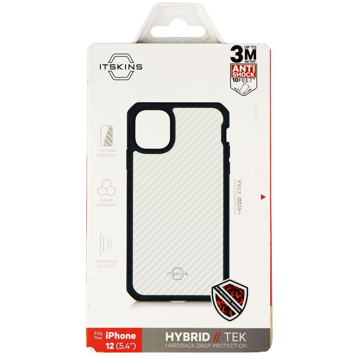 ITSKINS Hybrid Tek Protective Case for Apple iPhone 12 Mini - Black/Clear Cell Phone - Cases, Covers & Skins ITSKINS    - Simple Cell Bulk Wholesale Pricing - USA Seller