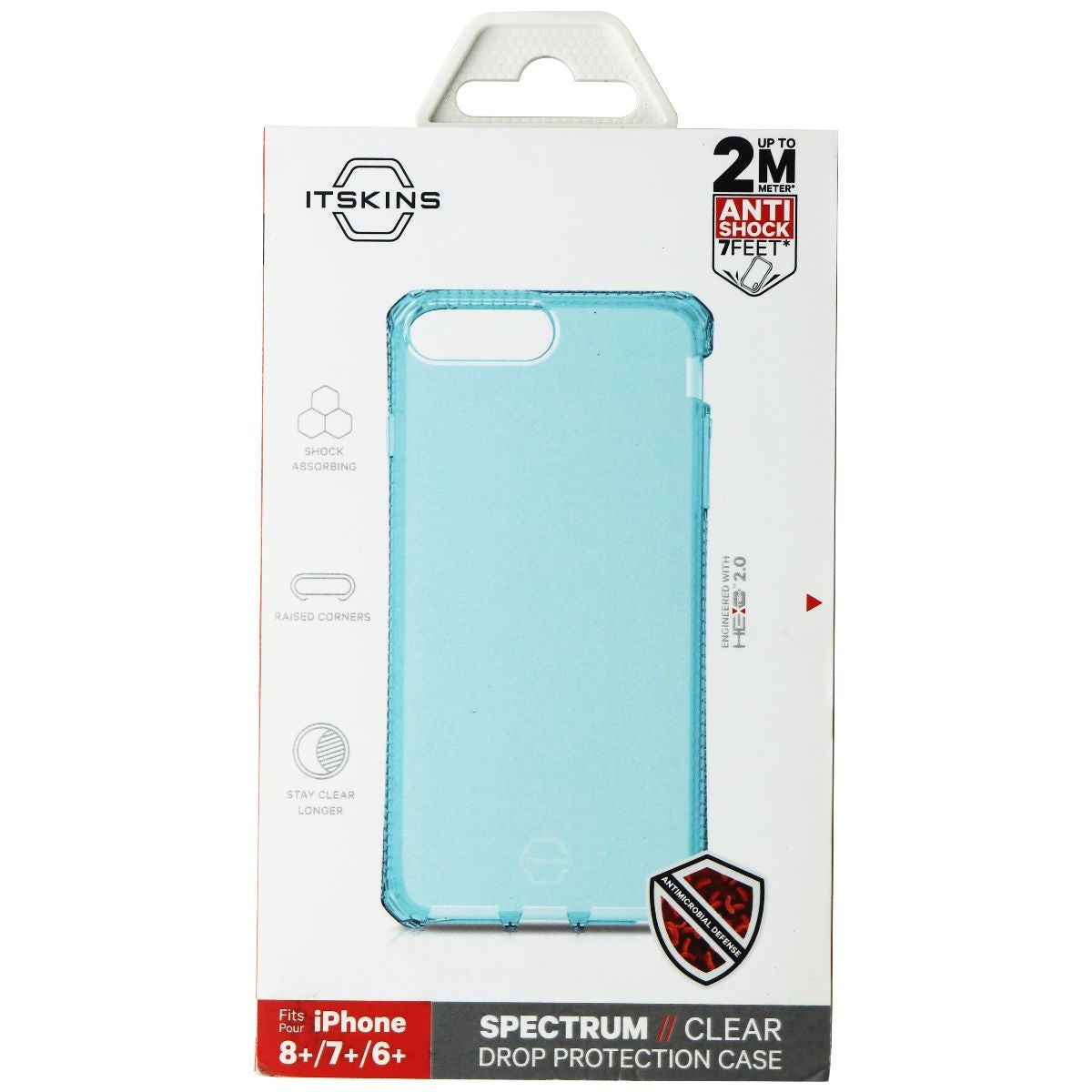 ITSKINS Spectrum Clear Case for Apple iPhone (8+/7+/6S+/6+) - Light Blue Cell Phone - Cases, Covers & Skins ITSKINS - Simple Cell Bulk Wholesale Pricing - USA Seller