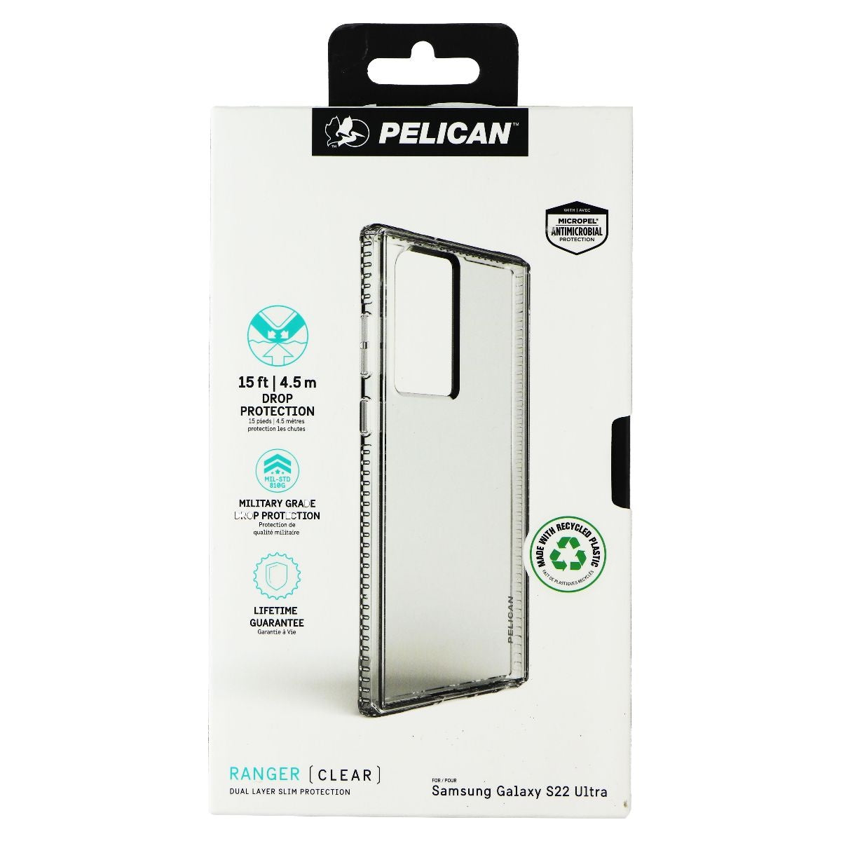 Pelican Ranger Series Case for Samsung Galaxy S22 Ultra - Clear Cell Phone - Cases, Covers & Skins Pelican    - Simple Cell Bulk Wholesale Pricing - USA Seller