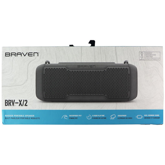 Braven BRV- X/2 - Wireless Bluetooth Rugged Portable Waterproof Speaker - Gray Cell Phone - Audio Docks & Speakers Braven    - Simple Cell Bulk Wholesale Pricing - USA Seller