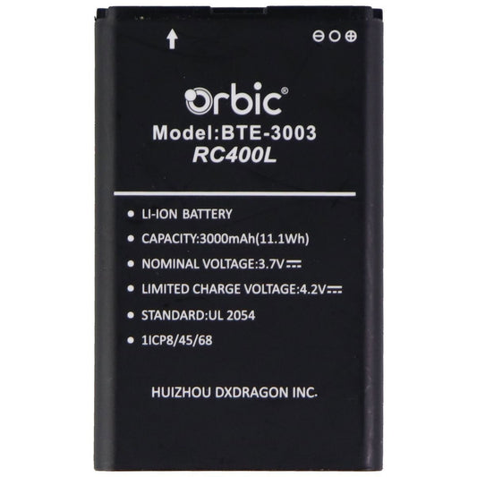 Orbic Rechargeable 3,000mAh 3.7V Li-ion Battery - Black (BTE-3003 / RC400L) Cell Phone - Batteries Orbic - Simple Cell Bulk Wholesale Pricing - USA Seller