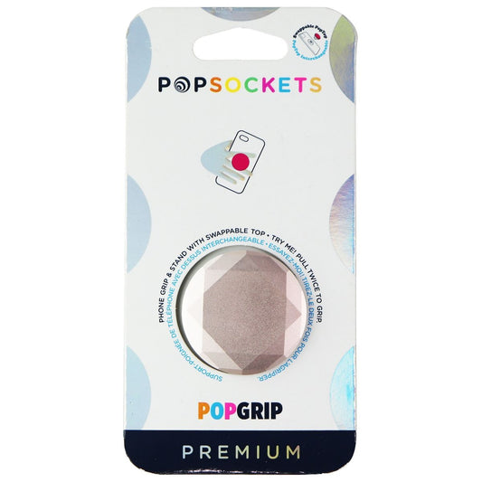 PopSockets PopGrip Stand & Grip with Swappable Top - Metallic Diamond Rose Gold Cell Phone - Mounts & Holders PopSockets - Simple Cell Bulk Wholesale Pricing - USA Seller