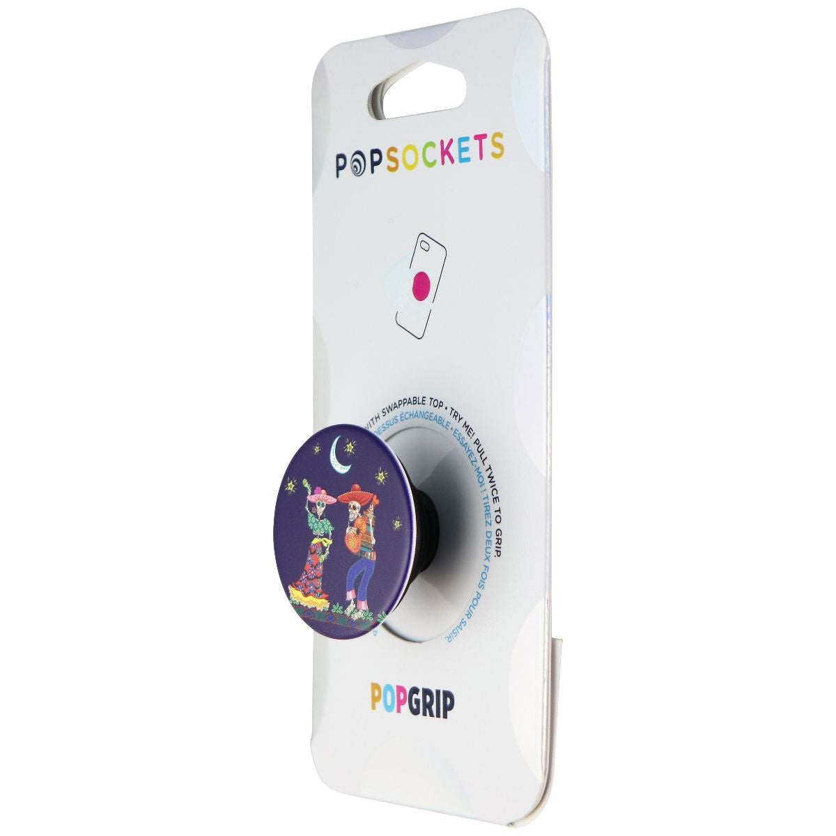 PopSockets: PopGrip Expanding Stand and Grip with Swappable Top - Noche De Baile Cell Phone - Mounts & Holders PopSockets - Simple Cell Bulk Wholesale Pricing - USA Seller