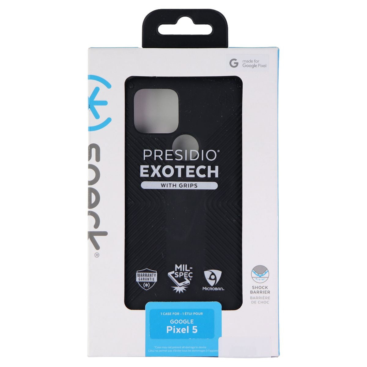 Speck Presidio Exotech Series Case with Grips for Google Pixel 5 - Black Cell Phone - Cases, Covers & Skins Speck - Simple Cell Bulk Wholesale Pricing - USA Seller
