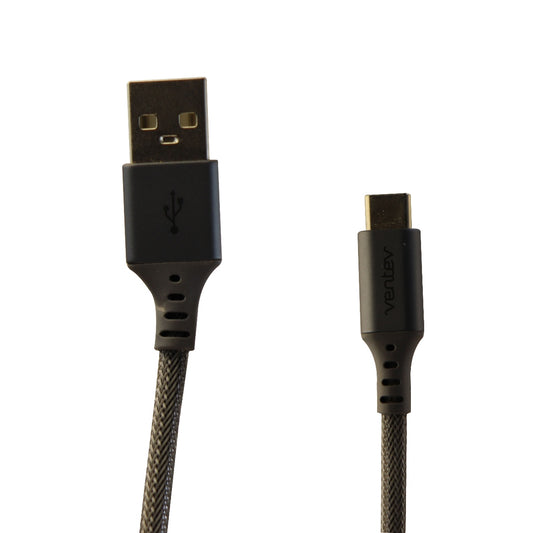 Ventev 4-Ft USB-C to USB-A Charge/Sync Braided Cable - Steel Gray Cell Phone - Cables & Adapters Ventev    - Simple Cell Bulk Wholesale Pricing - USA Seller
