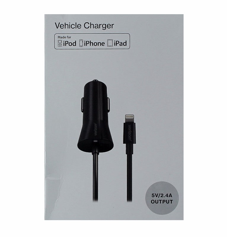 Verizon 2.4A Car Charger for iPhones - Black Cell Phone - Chargers & Cradles Verizon - Simple Cell Bulk Wholesale Pricing - USA Seller