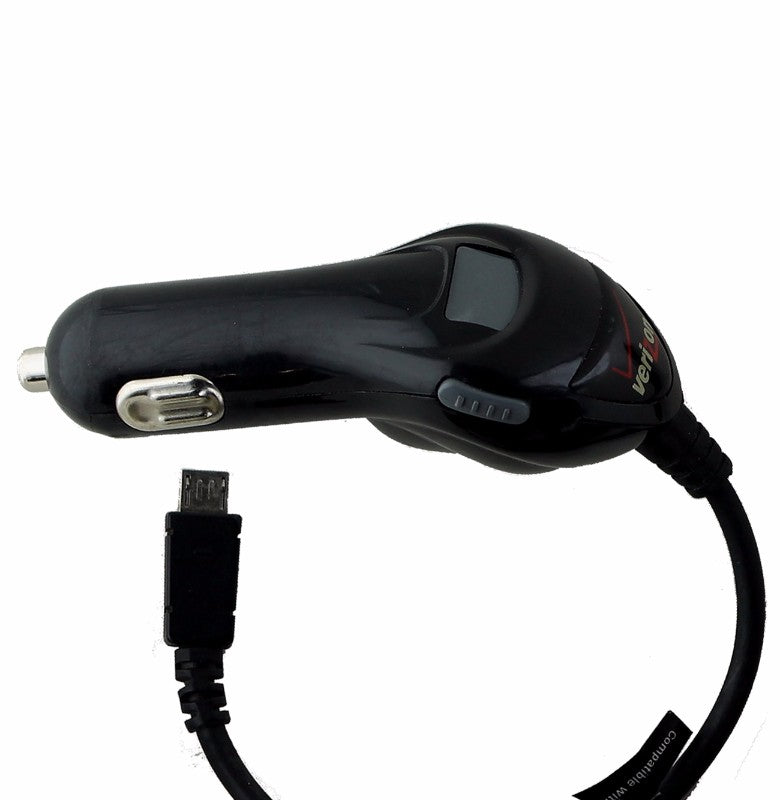 Verizon Universal Micro-USB Coiled Car Charger with Extra USB Port - Black Cell Phone - Chargers & Cradles Verizon    - Simple Cell Bulk Wholesale Pricing - USA Seller