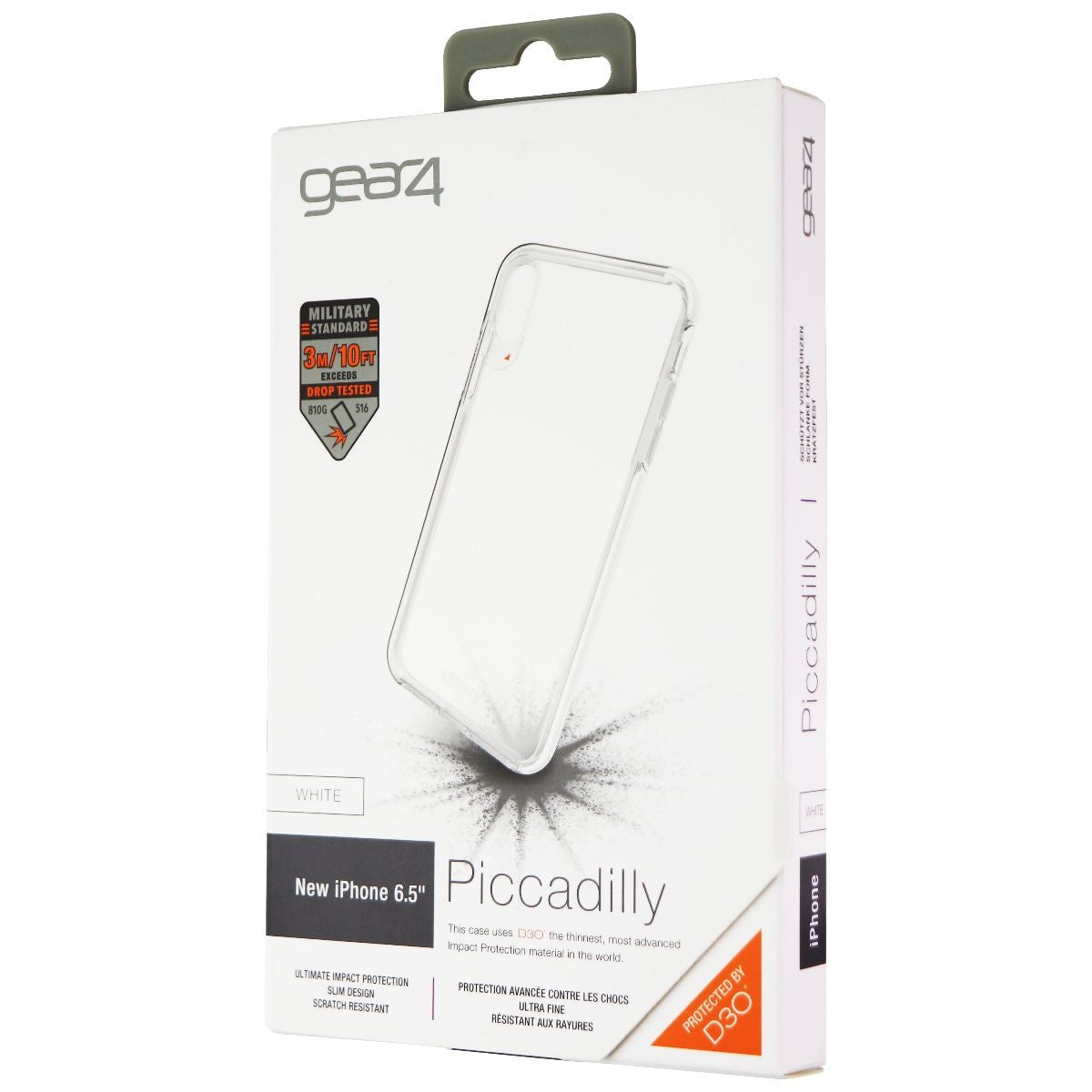 ZAGG Piccadilly Hybrid Case for Apple iPhone Xs Max - Clear/White Trim Cell Phone - Cases, Covers & Skins Zagg - Simple Cell Bulk Wholesale Pricing - USA Seller