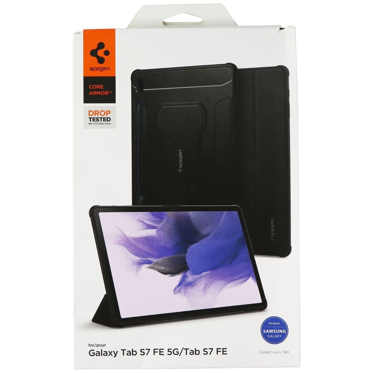 Spigen Core Armor Series Case for Samsung Galaxy Tab S7 FE/FE 5G - Black iPad/Tablet Accessories - Cases, Covers, Keyboard Folios Spigen    - Simple Cell Bulk Wholesale Pricing - USA Seller