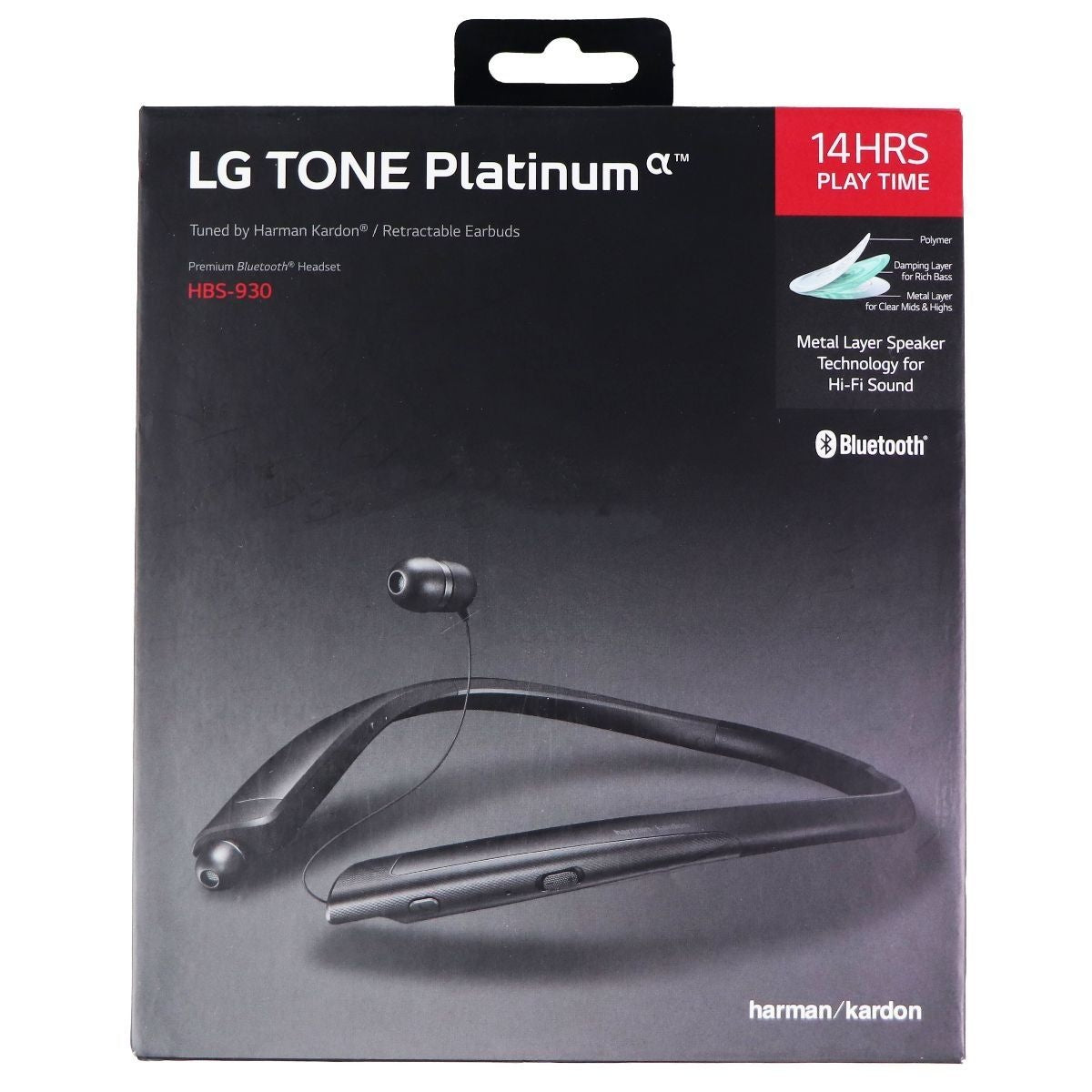 LG TONE Platinum (a) Premium Bluetooth Stereo Headset - Black (HBS-930) Portable Audio - Headphones LG - Simple Cell Bulk Wholesale Pricing - USA Seller