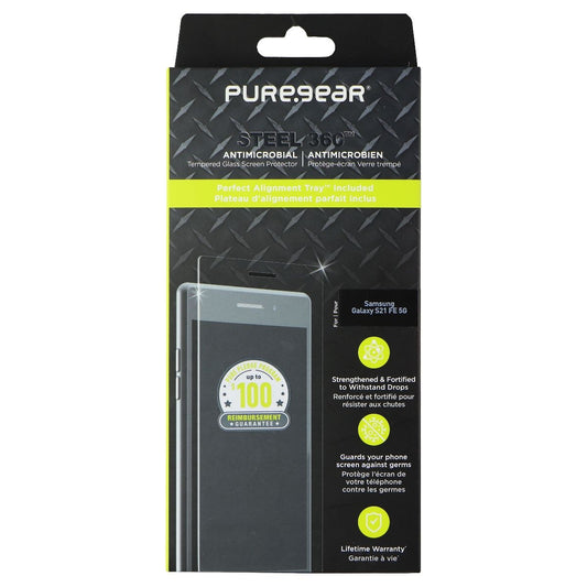 PureGear Steel 360 Series Tempered Glass for Samsung Galaxy S21 FE 5G - Clear Cell Phone - Screen Protectors PureGear    - Simple Cell Bulk Wholesale Pricing - USA Seller
