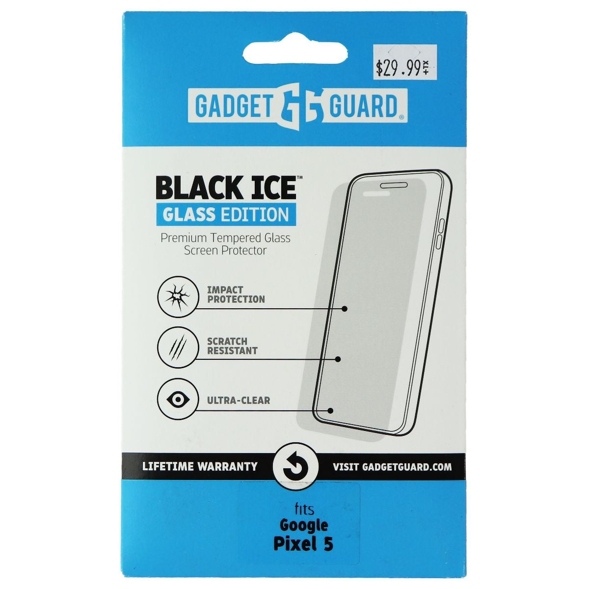 Gadget Guard Black Ice Edition Tempered Glass for Google Pixel 5 Cell Phone - Screen Protectors Gadget Guard    - Simple Cell Bulk Wholesale Pricing - USA Seller