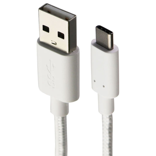 Alcatel (3.3-Ft) USB-C to USB Charge/Sync Braided Cable - White (CDA0000149CF) Cell Phone - Cables & Adapters Alcatel    - Simple Cell Bulk Wholesale Pricing - USA Seller