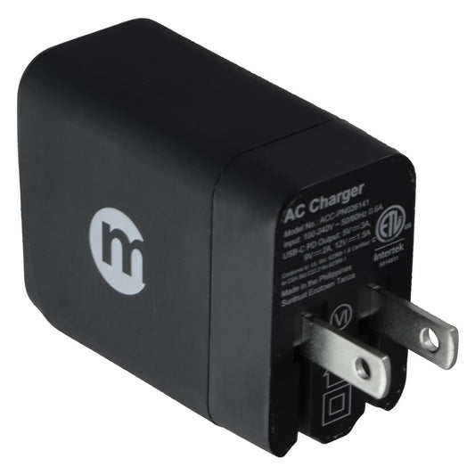 mWorks! Single Port USB-C PD AC Charger (12V/1.5A) - Black Cell Phone - Decals & Stickers mWorks! - Simple Cell Bulk Wholesale Pricing - USA Seller