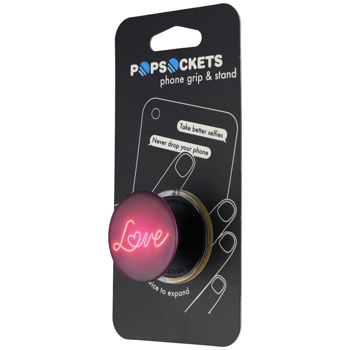 PopSockets Collapsible Grip & Stand for Phones and Tablets - Love Sign Pattern Cell Phone - Mounts & Holders PopSockets - Simple Cell Bulk Wholesale Pricing - USA Seller