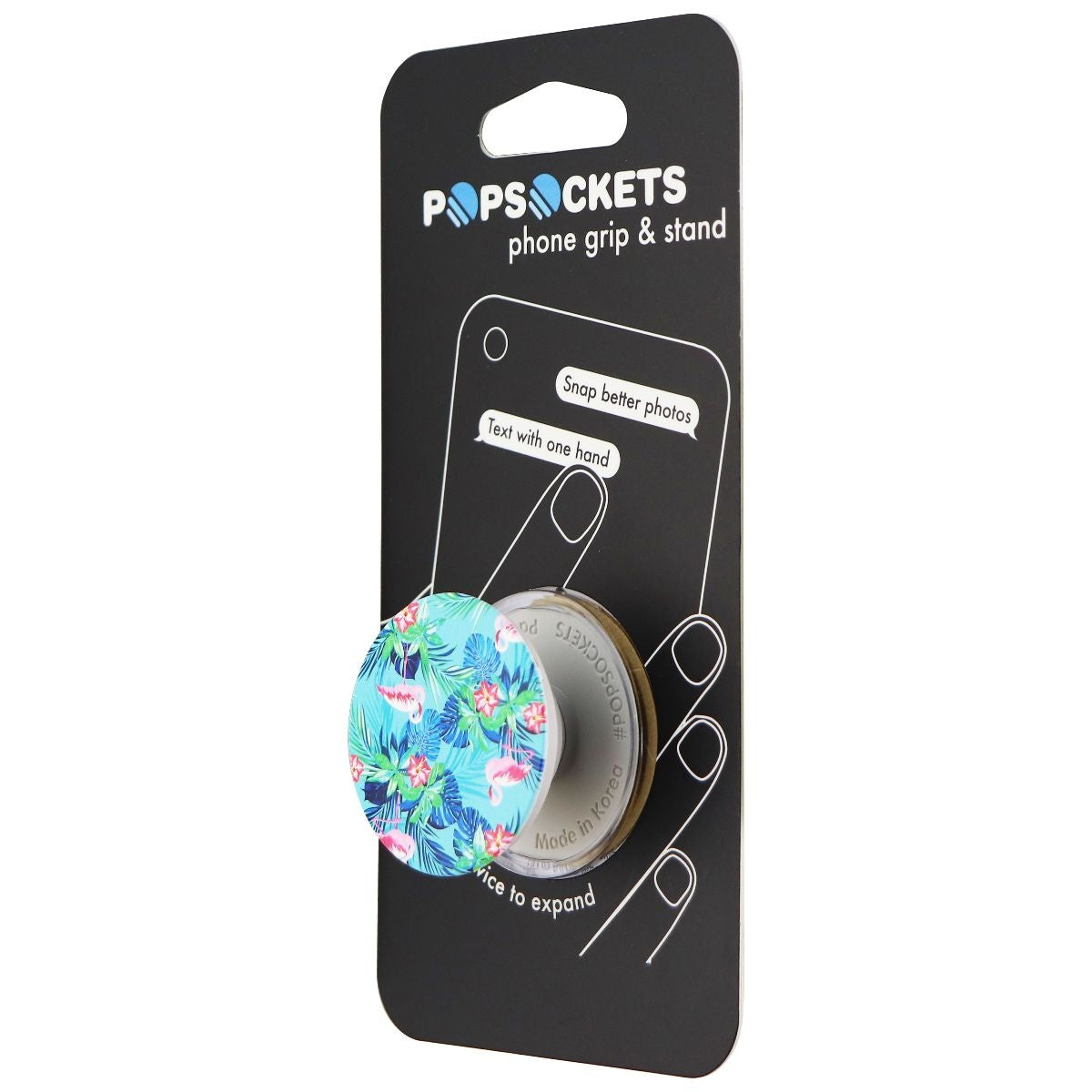 PopSockets Collapsible Grip & Stand for Phones and Tablet - Rainforest Flamingos Cell Phone - Mounts & Holders PopSockets - Simple Cell Bulk Wholesale Pricing - USA Seller