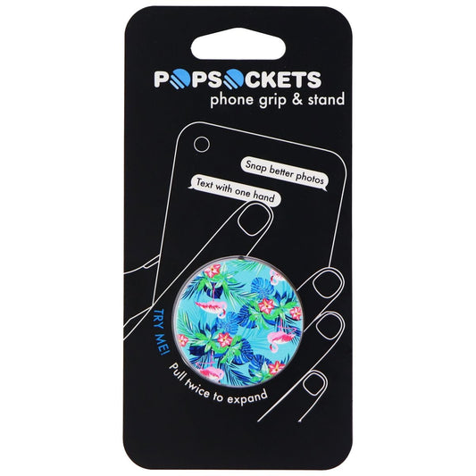 PopSockets Collapsible Grip & Stand for Phones and Tablet - Rainforest Flamingos Cell Phone - Mounts & Holders PopSockets    - Simple Cell Bulk Wholesale Pricing - USA Seller