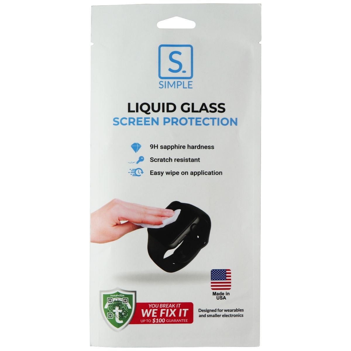 Simple Liquid Glass Screen Protection for Smartwatches & More Small Devices Smart Watch Accessories - Screen Protectors Simple - Simple Cell Bulk Wholesale Pricing - USA Seller